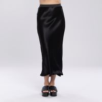 Load image into Gallery viewer, BLACK SATIN MUSE SKIRT
