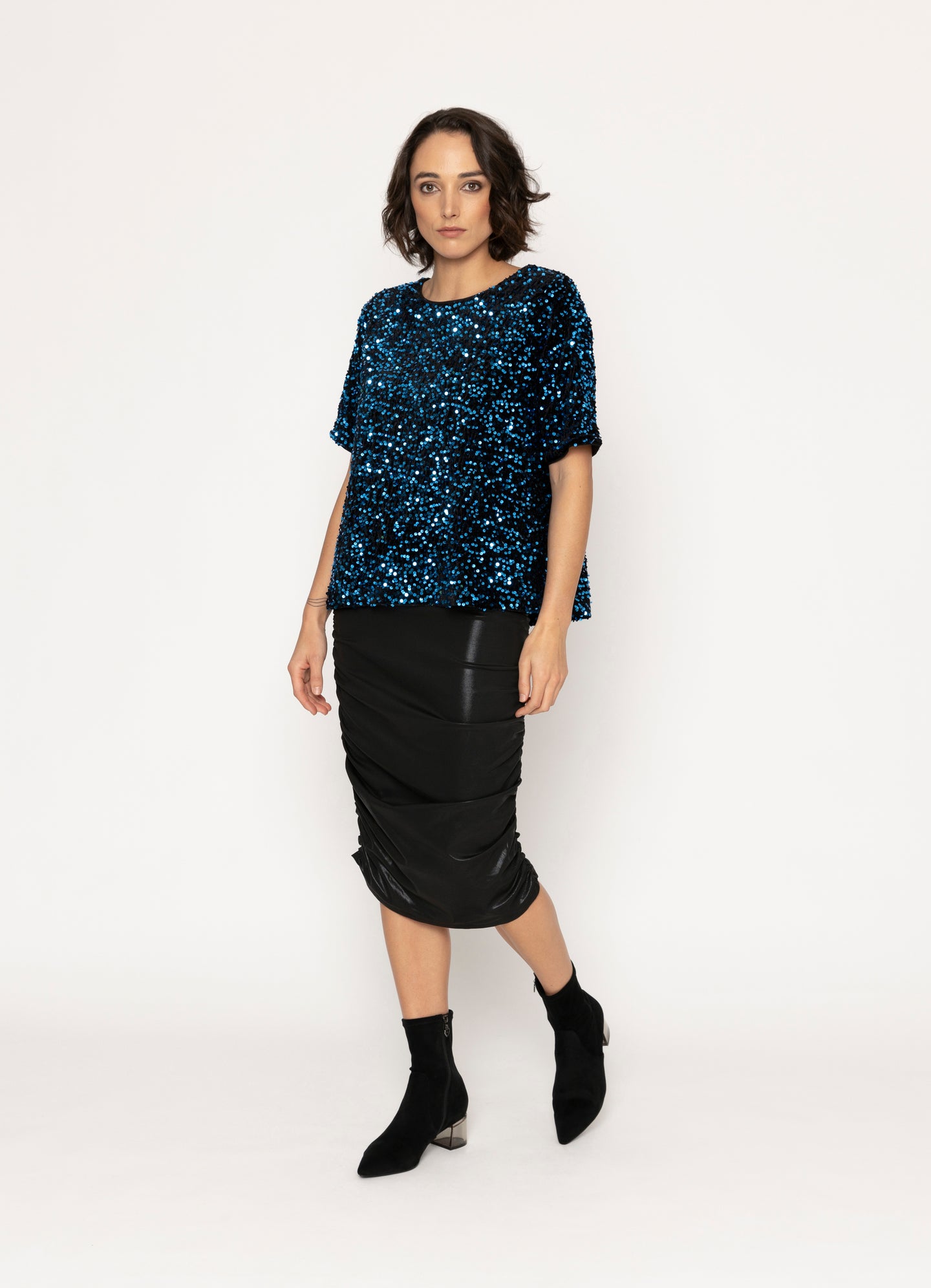 SALEM TOP | INDIGO SEQUIN