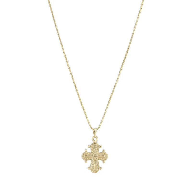 PILGRIM | DAGMAR PENDANT NECKLACE

The Dagmar Cross is considered one of Denmark’s greatest treasures, and is the closest thing we have to a national jewel. The original Dagmar Cross dates back to the 11th century and was found at Queen Dagmar’s grave. In Denmark, the Dagmar Cross is often given as a christening or confirmation gift