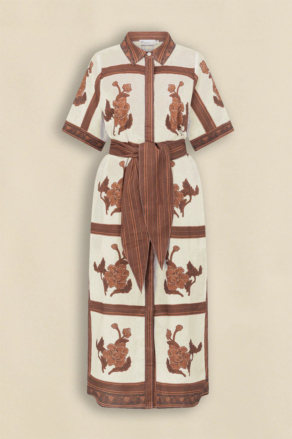 The roam dress is cut in airy linen, finished with thoughtful trim and a side split for relaxed movement. With an exclusive print crafted in luxurious and timeless mocha hues this makes the roam dress perfect for resort styling or everyday luxury.

crisp collar and covered placket deliver refined finish
custom zk exclusive coffee collage print
wide self-tie belt for tailored shape
side split and relaxed fit offer comfort and movement
finished hem and sleeve trim for elevated detail
vacation-ready and trans-