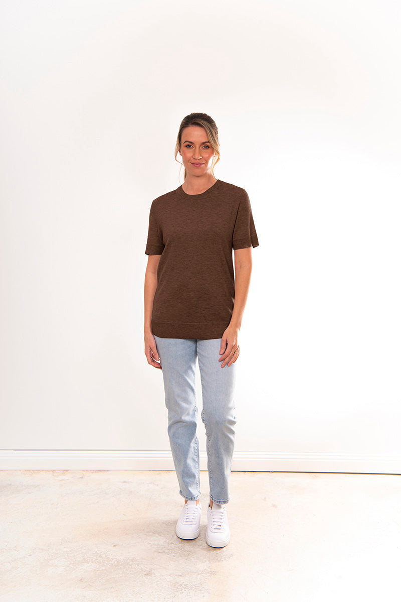 WOOL/CASHMERE SHORT SLEEVE TOP (size s & m)