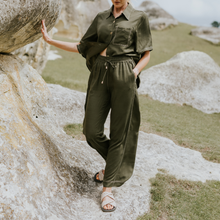 BOWIE PANT BY MOKE
Elevate your casual wardrobe with these floaty, wide-leg pull-on pants, designed for ultimate comfort and style. Crafted from a luxurious blend of butter-soft viscose, Tencel, rayon and linen, these pants offer a silky-smooth feel against the skin, while their breezy, relaxed fit provides all-day ease.