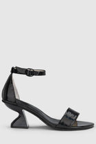 Chaos & Harmony Castel Heel. Black iridescent leather high heel with ankle strap
Soft leather lined
Black iridescent leather covered heel
70mm / 2.8 inch heel
Standard fit
