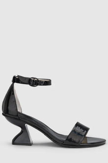 Chaos & Harmony Castel Heel. Black iridescent leather high heel with ankle strap
Soft leather lined
Black iridescent leather covered heel
70mm / 2.8 inch heel
Standard fit