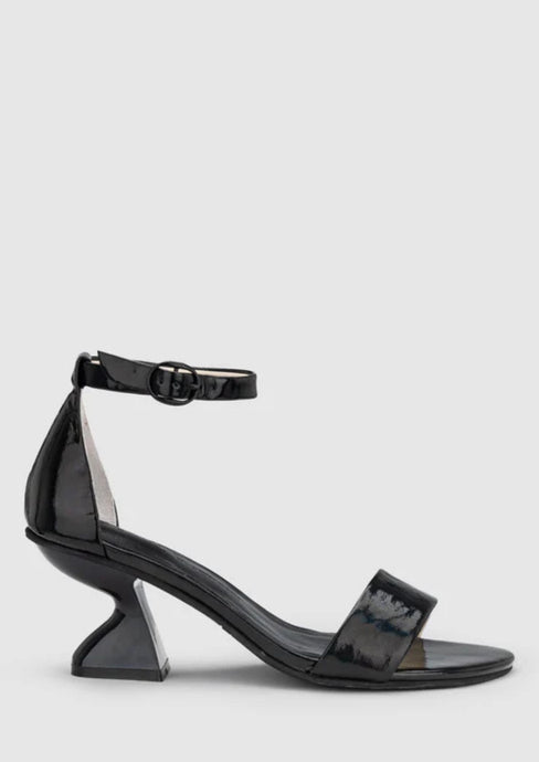 Chaos & Harmony Castel Heel. Black iridescent leather high heel with ankle strap
Soft leather lined
Black iridescent leather covered heel
70mm / 2.8 inch heel
Standard fit
