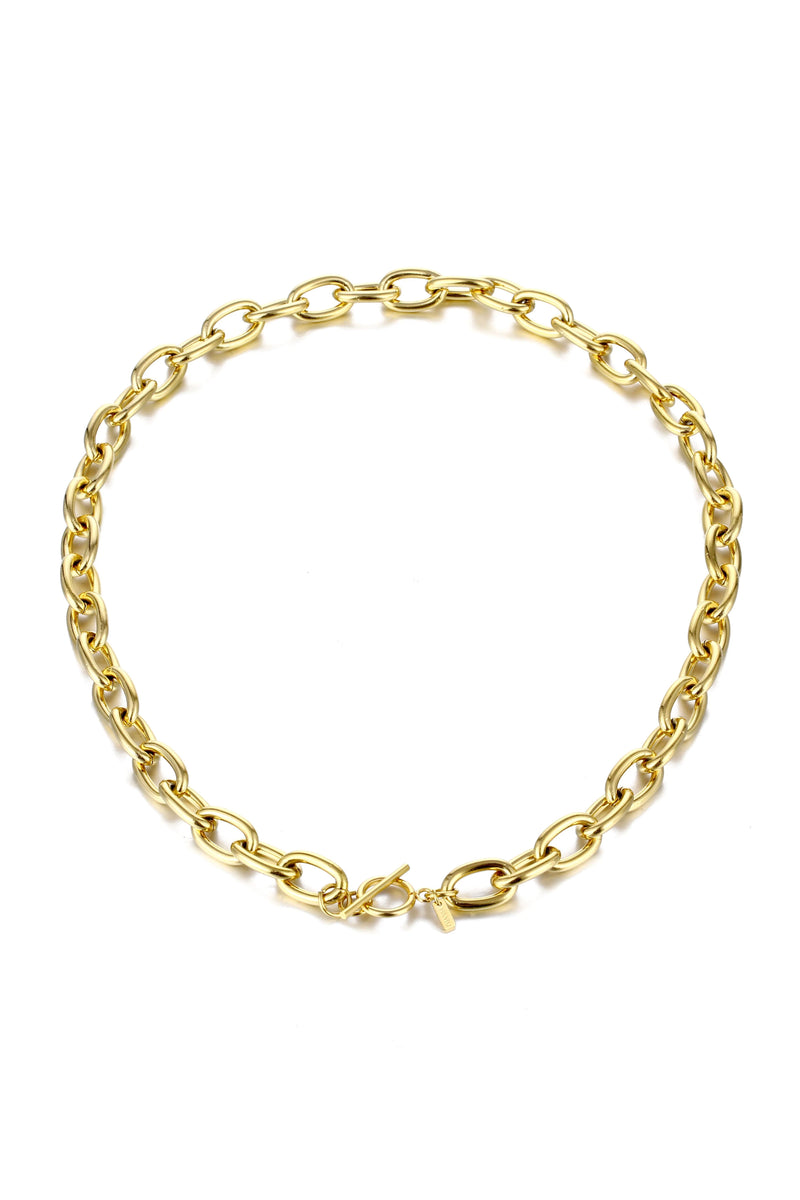 The PĀMU CECE NECKLACE in GOLD, medium boasts a bold and striking design that exudes confidence and style. This eye-catching necklace is designed to elevate your look and become the focal point of any ensemble, adding a touch of edgy sophistication to your wardrobe. The substantial weight of the chain gives it a luxurious feel, while the impeccable craftsmanship ensures a long lasting piece.&nbsp;

PĀMU jewellery is made to be worn everywhere, every day. Our pieces are water proof, sweat proof, ocean proof,