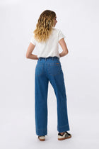 Are these the most comfortable denim utility pant? Kireina really worked the details on the new Celeste Pant; featuring utility-style pockets, a fuller straight leg with a slight flare and the perfect length to show off your winter boots, this one is sure to become high-rotation in your wardrobe.

FEATURES:
- Straight Wide Leg
- Mid/High Rise
- Standard Leg (Size 27 Inside Leg Length = 75cm)
- Zip fly
- Patch Pockets front and back
