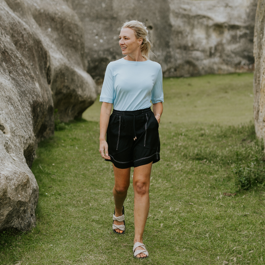 DYLAN SHORT BY MOKE
Bring your summer wardrobe to the next level with these effortlessly stylish shorts, crafted from a soft and lightweight viscose, Tencel, rayon, and linen blend. Perfect for warm-weather days, they offer a breathable, silky feel against the skin while providing ultimate comfort and flexibility.