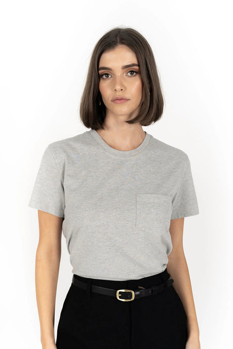 It’s all in the name - that perfect tee that you will cherish forever. Crafted from 100% buttery soft midweight cotton, the Humidity Forever tee feels beautiful on the skin. Featuring a cute patch pocket detail at the front, this tee will go with just about any outfit - you’ll be reaching for her again and again, forever. She’s perfect for layering under your winter jackets/coats. 

Buttery soft cotton t-shirt.
Fitted staple tee.
100% Cotton –sustainable natural fibre.
Round neck.
Cute patch pocket det