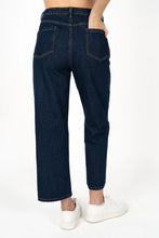 Load image into Gallery viewer, Classic straight-leg jean.
Signature &#39;Humidity Lifestyle&#39; patch on back.
Soft, mid-weight denim.
Mid – to high rise fit – designed for a looser, more comfortable fit.
Locking feature zip (zip will not fall down once locked). Push zipper puller down to lock in place.
Classic denim details with distressed gold button finish.
Functional front and back pockets.
Contrast stitch detail throughout.
Sits just above ankle on average height.
True to size.
