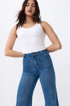 Kireina's again returned to their inspiration – the bold, adventurous '70s - and paid extra attention to the details. The Harper Jean is their new classic wide-leg jean. Featuring front patch pockets and a high-rise, it hugs the figure with a slim hip and flares out gently for a truly flattering look. They’re made from their signature stretch denim so they’re the women’s jean that is as comfortable as it is stylish.

FEATURES:
- High Rise Wide Leg
- Average Inside Leg Length = 82cm
- Patch pockets front and
