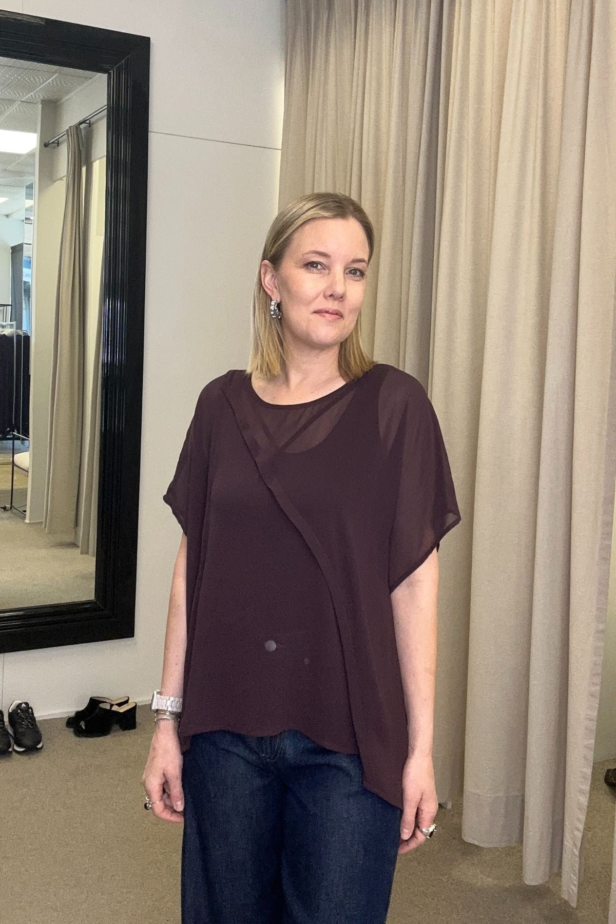 N-E-S | LUNA TOP | black, white, artillery, ink, digital cobalt, plum, vintage blush