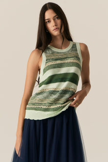 The POL Marc Multistripe Tank features multiple textures and knit stitches in two key colour ways.

-Round ribbed neckline.
-Sleeveless design.
-Ribbed armholes.
-Regular fit through the body.