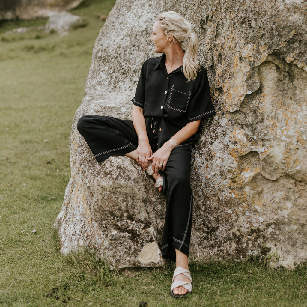 MISSY SHIRT BY MOKE
Step into effortless summer style with this beautifully crafted shirt, designed for both comfort and sophistication. Made from a luxurious blend of viscose, Tencel, rayon, and linen, this floaty, breathable piece offers the perfect balance of lightness and structure. The classic shirt collar and soft curved hemline lend it a timeless appeal, while the pale gold branded Moke buttons add a subtle touch of elegance.