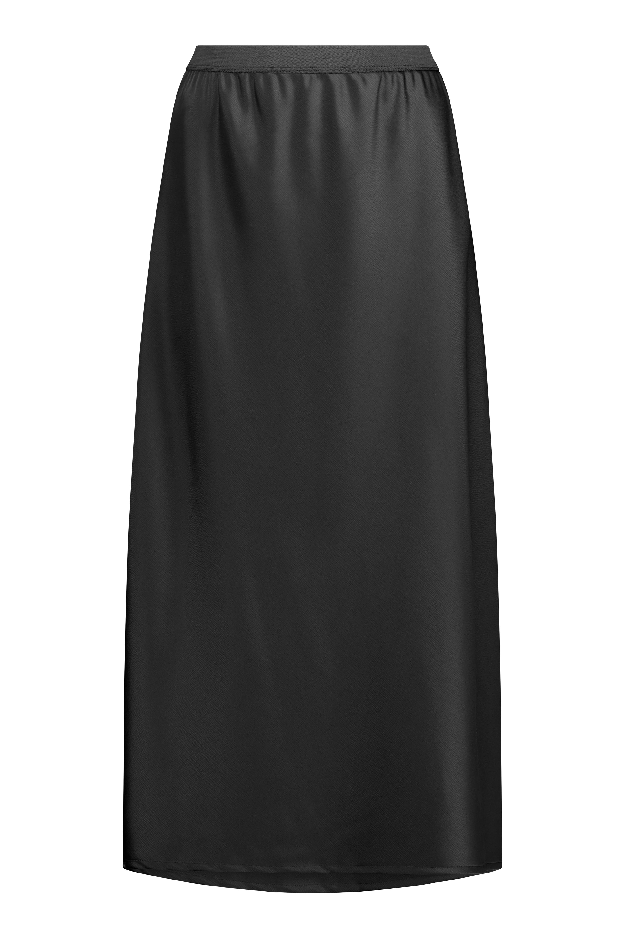 The N-E-S Muse Satin Skirt – a full-length hammered satin skirt with bias cut, elasticated waist and soft high-low hem. Elegant and easy. NZ made.