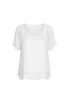 The N-E-S Charlie Top – a lightweight chiffon tee with relaxed fit, sheer layering and travel-friendly fabric. Designed and made in NZ.