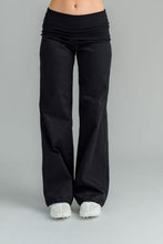 Load image into Gallery viewer, NES the Famous Dolly Bird Pants are back and better than ever! These wide-leg pants feature a versatile fold-down waistband , Ponte ;Viscose poly spandex
