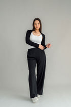 NES | SHOULDER ME BOLERO | BLACK VISCOSE, BLACK MESH