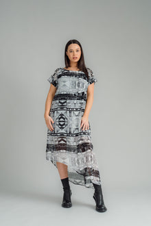 NES | FLOW DRESS | BLK/WHT PRINT