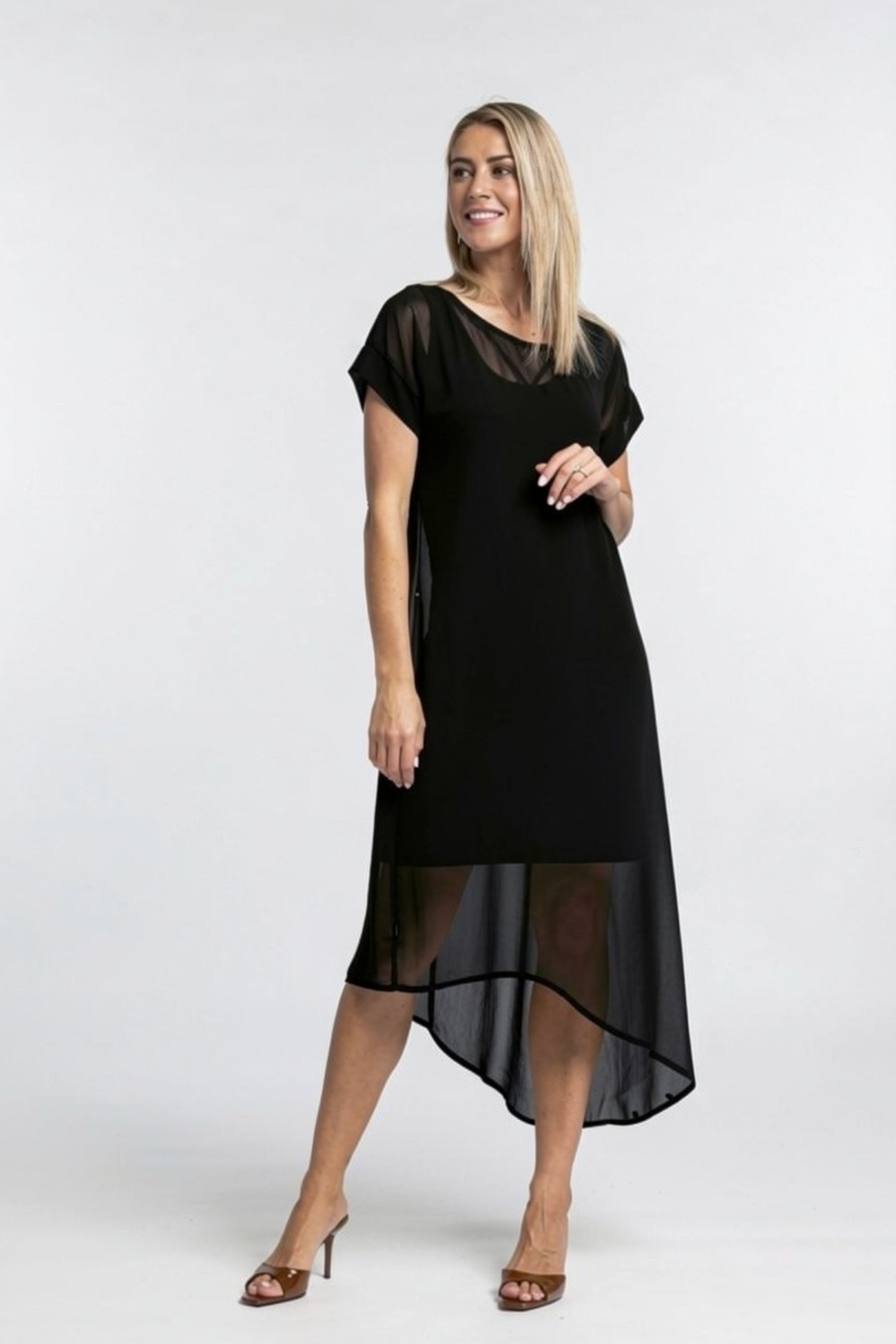 The NES Flow Dress – a versatile chiffon dress with adjustable drape styling. Wear it your way for day or night. Designed and made in NZ.