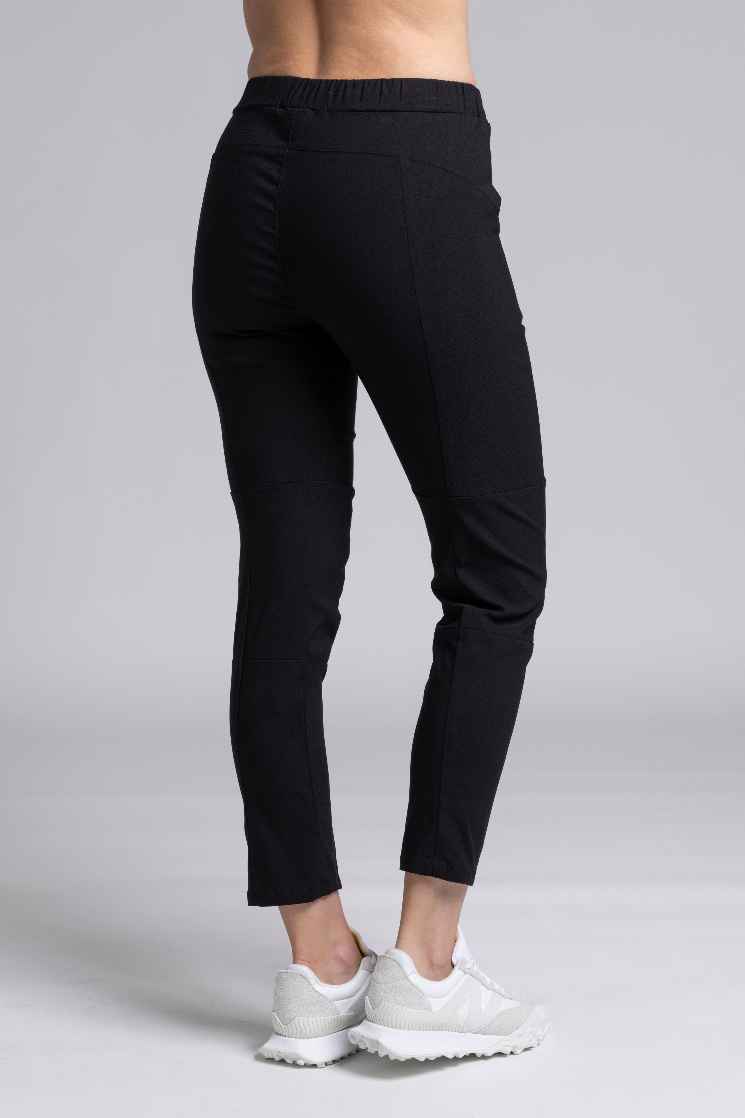 The NES Section Pant – a best-selling stretch pant with elastic waist and panel detail. Flattering, versatile and NZ made.