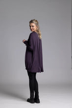 Load image into Gallery viewer, The Yari Tunic is a fresh new style for NES, inspired by our top-selling Vanotti Tunic. This trans-seasonal piece is perfect for the cooler months, offering superior comfort and versatility. The Yari Tunic features a unique hemline with elasticated centre front detailing that creates flattering gathering, while the side seam front tape draw cords allow for an adjustable fit. The long batwing sleeves and scoop neckline add a relaxed yet stylish touch, making it easy to dress up or down. A must-have addition 
