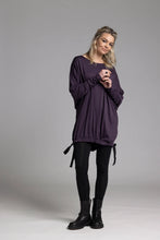 Load image into Gallery viewer, The Yari Tunic is a fresh new style for NES, inspired by our top-selling Vanotti Tunic. This trans-seasonal piece is perfect for the cooler months, offering superior comfort and versatility. The Yari Tunic features a unique hemline with elasticated centre front detailing that creates flattering gathering, while the side seam front tape draw cords allow for an adjustable fit. The long batwing sleeves and scoop neckline add a relaxed yet stylish touch, making it easy to dress up or down. A must-have addition 
