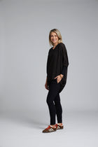 The N-E-S Virtue Tunic – a floaty, relaxed tunic with a scoop neck, curved hem and effortless drape. Perfect layered over a Lattice Singlet. NZ made.