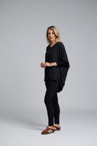 The N-E-S Virtue Tunic – a floaty, relaxed tunic with a scoop neck, curved hem and effortless drape. Perfect layered over a Lattice Singlet. NZ made.