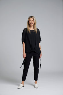 The Vanotti Tunic – N-E-S’ best-selling throw-on top with a scoop neckline and adjustable feature hem. Perfect over a Lattice Singlet. NZ made.