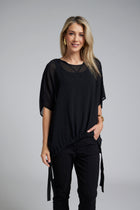 The Vanotti Tunic – N-E-S’ best-selling throw-on top with a scoop neckline and adjustable feature hem. Perfect over a Lattice Singlet. NZ made.