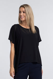 The NES Civita Top by N-E-S – a best-selling oversized chiffon top with split sides for versatile styling. Lightweight, effortless and NZ made.