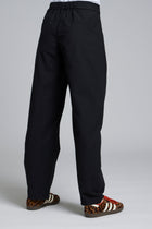 The NES Demi Pant – a relaxed barrel leg pant with elastic waist and utility detailing. Comfortable, modern and NZ made.