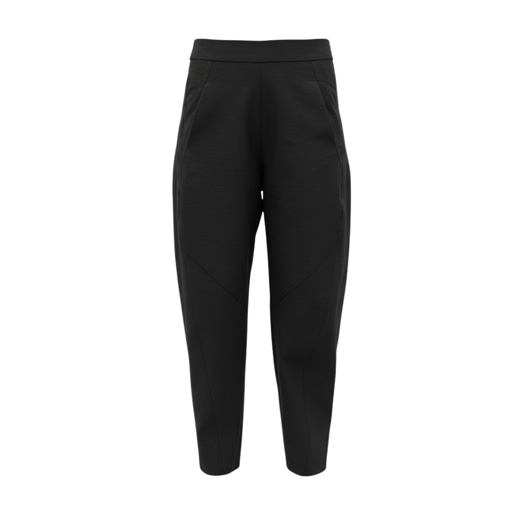 The NES Demi Pant – a relaxed barrel leg pant with elastic waist and utility detailing. Comfortable, modern and NZ made.
