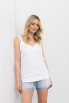 N-E-S | LILI LINEN CAMI | black, white