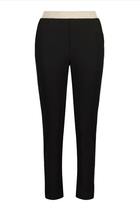 The NES Lilly Piped Pant by N-E-S – a 7/8 straight leg pant with contrast piping, soft stretch fabric and sport-luxe detailing. Comfortable, polished and NZ made.