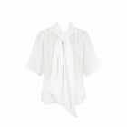 The NES Nova Shirt in cotton flock – a textured, reversible shirt with tie neckline. Lightweight, elegant and NZ made.