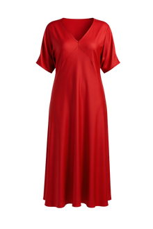 The NES Remi Satin Dress by N-E-S. A floaty chiffon maxi with kimono sleeves, V neckline and soft movement. Made in NZ.