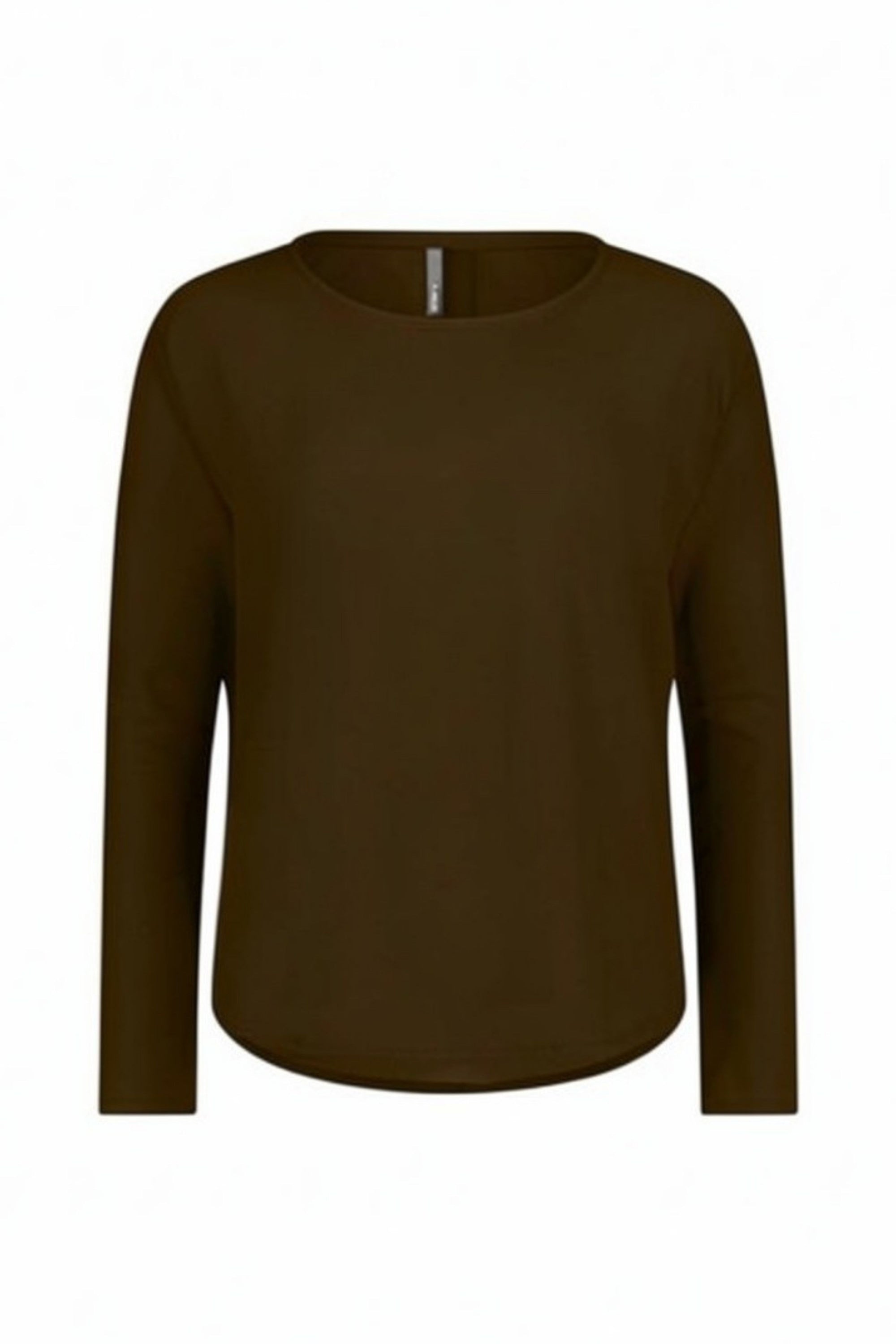 The NES Sable Top by N-E-S – a floaty georgette long sleeve top with scoop neck, curved hem and layering options. NZ made.