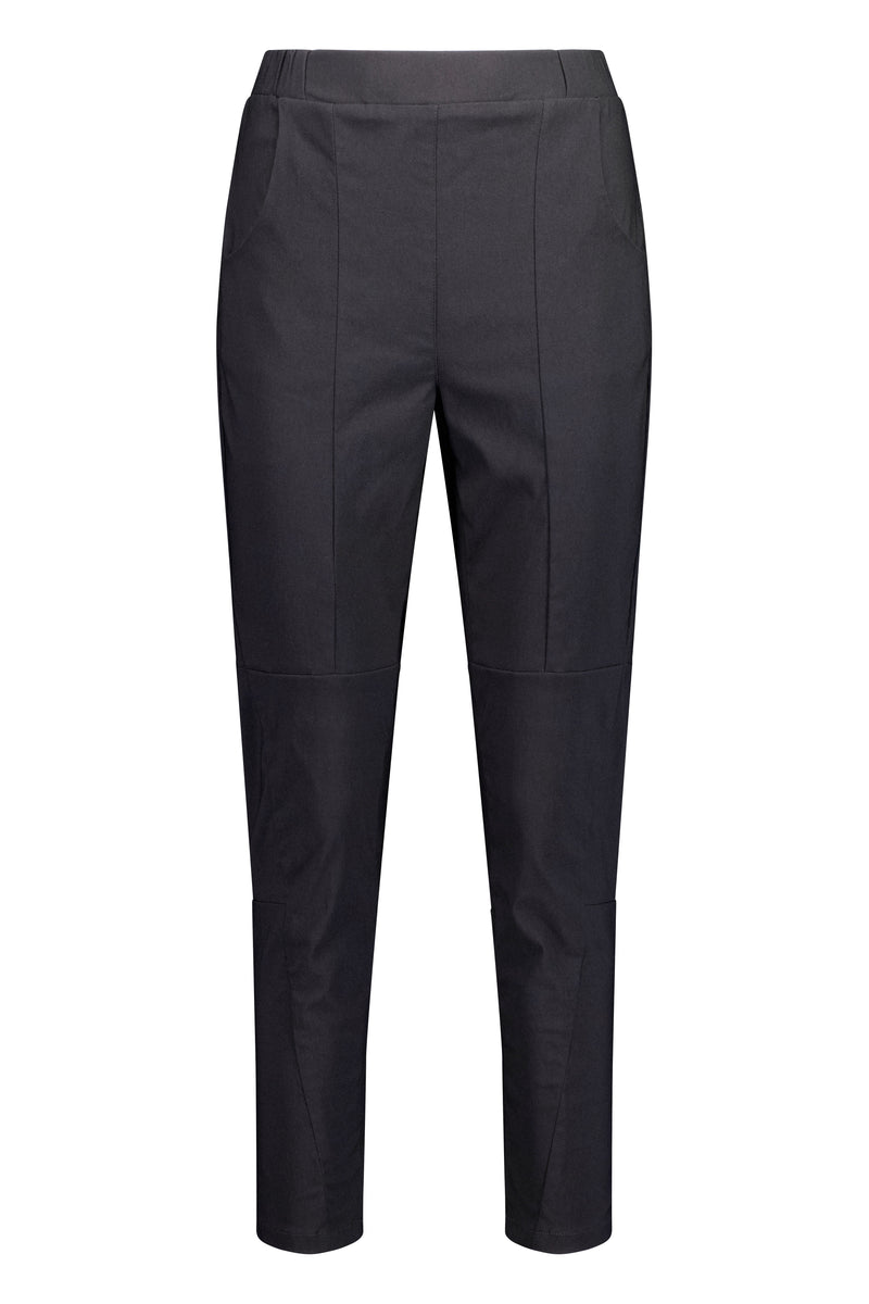 The NES Section Pant – a best-selling stretch pant with elastic waist and panel detail. Flattering, versatile and NZ made.
