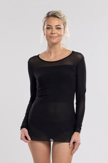 The NES Soul Top – a soft nylon mesh long sleeve base layer with a streamlined fit. Perfect for layering under dresses, shirts and knitwear. NZ made.