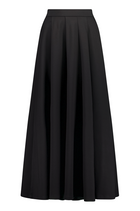 The NES Zadie Skirt by N-E-S – a full length ponte skirt with outward pleats, elastic back insert and clean modern fit. NZ made in Black or Latte.