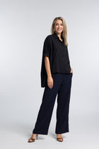 The NES Ryn Shirt – an oversized cotton shirt with kimono sleeves and soft volume. Lightweight, versatile and NZ made.