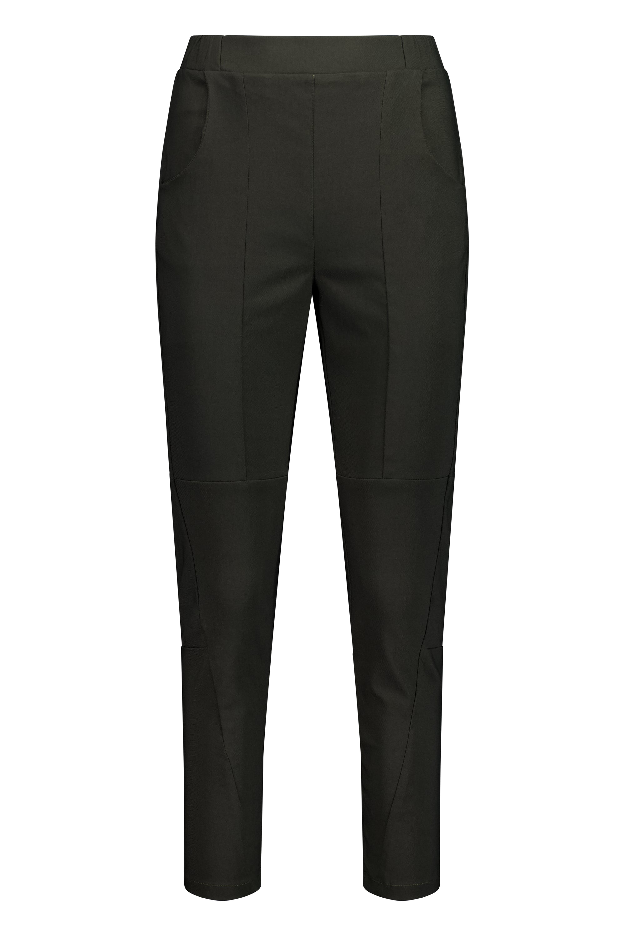 The NES Section Pant – a best-selling stretch pant with elastic waist and panel detail. Flattering, versatile and NZ made.