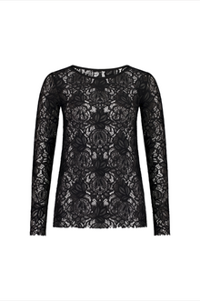 The NES Base Layer Top by N-E-S – a sheer abstract lace long sleeve with raw hems and crew neck. Perfect layered under tees, shirts or worn alone. NZ made.