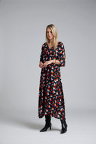 The NES Remi Dress by N-E-S – a floaty chiffon maxi with kimono sleeves, V neckline and soft movement. Designed to layer over a N-E-S Lattice Slip. Made in NZ.