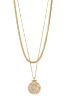 The Nomad 2-in1 coin necklace  from Pilgrim is a classic favourite for your jewellery collection.
Available in gold-plated &amp; silver-plated with two separate chains and 2-in-1 feature
Radiate urban vibes with trendy chain links and coin pendants
38 cm / 40 cm + 9 cm extension chain
Ultra-cool necklaces for nights out and everyday use
Style with a turtleneck and trainers for a cool look