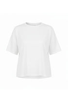 The NES Lee Tee – an organic cotton tee with relaxed fit and high-low hem. Soft, breathable and designed for everyday wear. NZ made.
