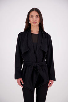 Our NES Ella jacket is a great winter jacket. It has a waterfall front detail.
Features lined sleeves - perfect to stop your knit jumpers from catching up and making the coat more comfortable to wear. A waist tie that you can wrap the coat around you or tie at the back of the coat.