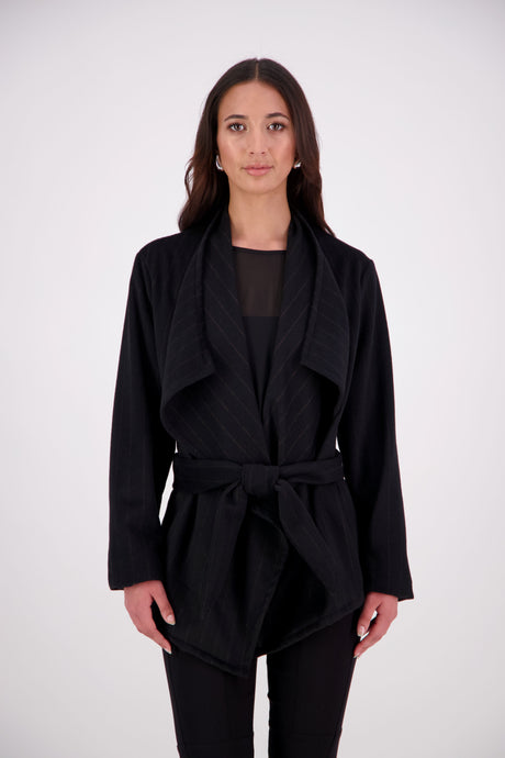 Our NES Ella jacket is a great winter jacket. It has a waterfall front detail.
Features lined sleeves - perfect to stop your knit jumpers from catching up and making the coat more comfortable to wear. A waist tie that you can wrap the coat around you or tie at the back of the coat.
